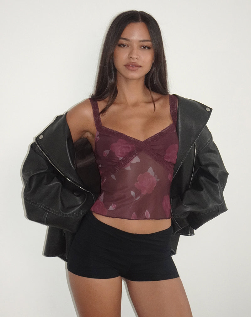 Afbeelding van Rasa Cami Top in Blooming Rose Bourgondië
