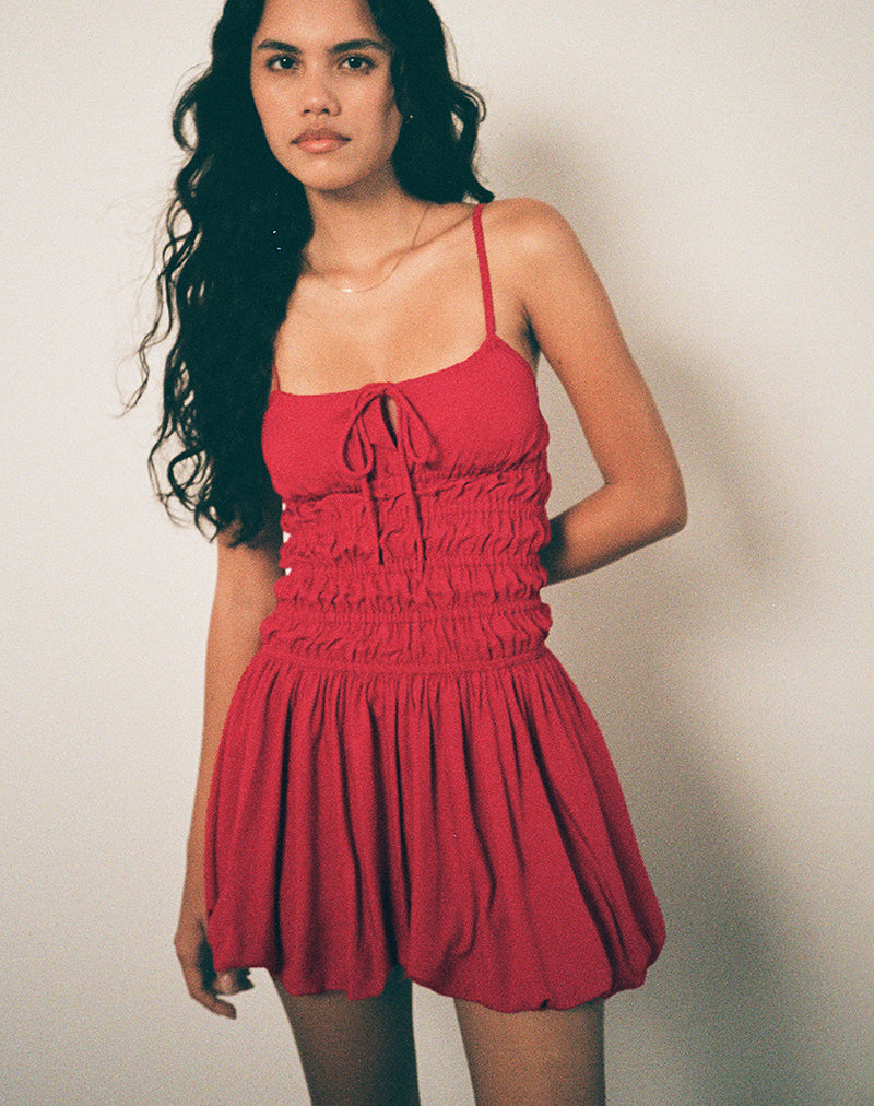 Afbeelding van Rasmil Bubble Mini Dress in Adrenaline Rood