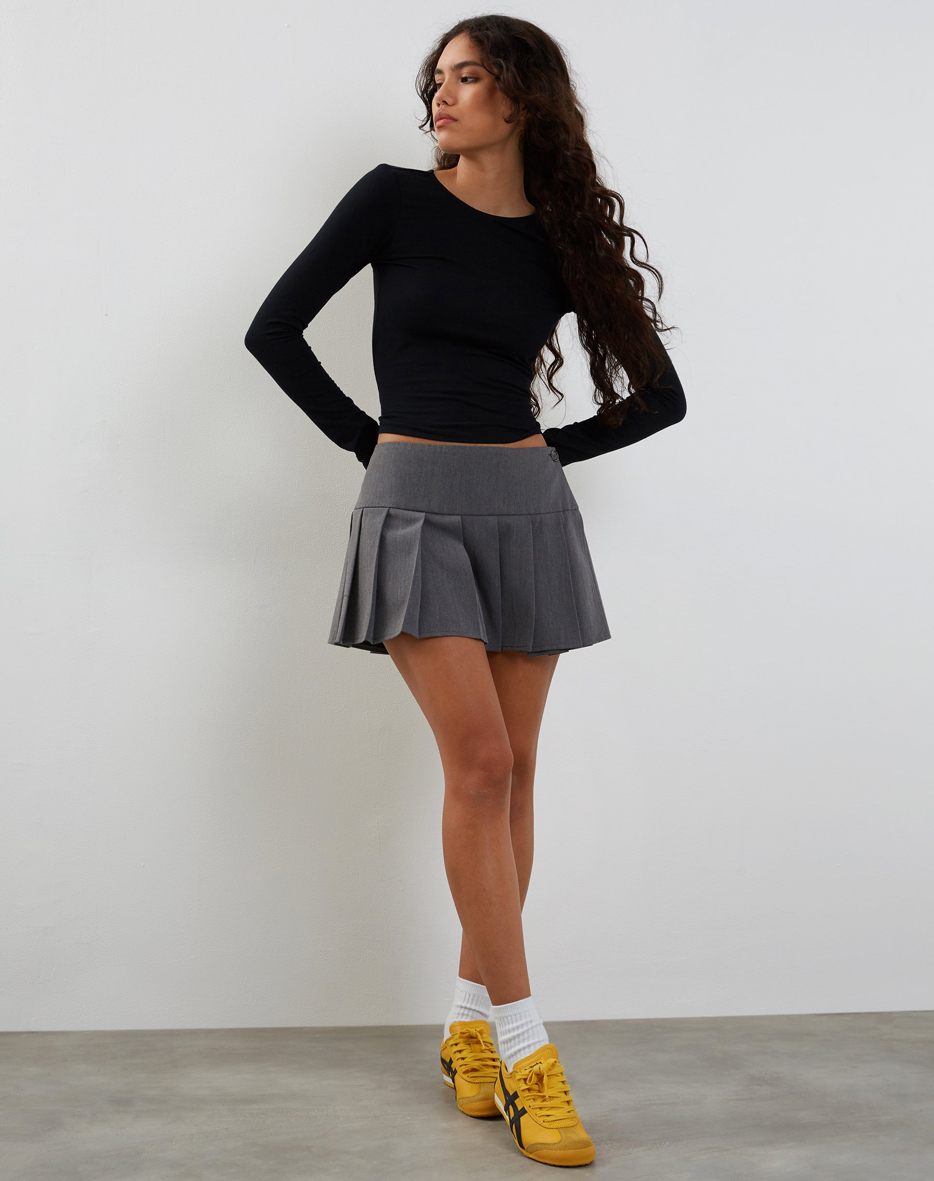 Afbeelding van Ratmi Lange Mouw Open Rug Top in Zwart