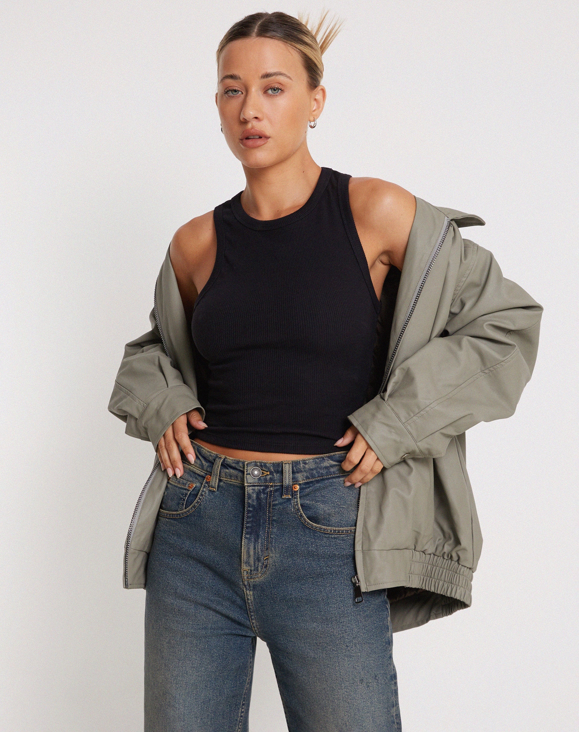 Afbeelding van Rave Vest Top in Rib Zwart