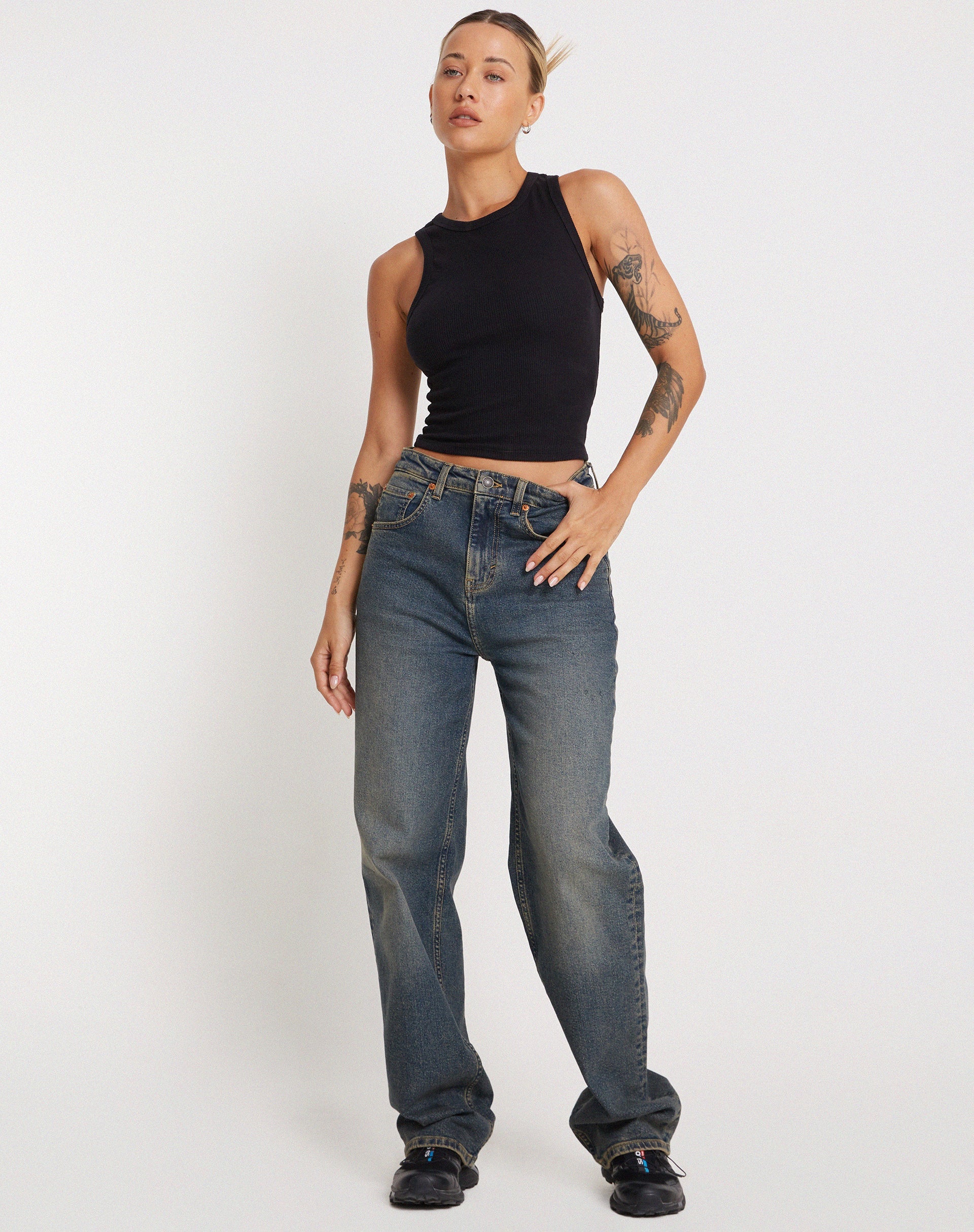 Afbeelding van Rave Vest Top in Rib Zwart