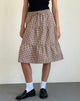 Afbeelding van Reef Midi rok in Mini Gingham Bruin