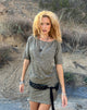 Afbeeldingen van Reeta Mini Dress in Glitter Knit Khaki