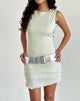 Afbeelding van Renata Mini Dress in Ivory Shimmer Rib