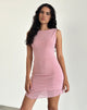 Afbeelding van Renata Asymmetrische Mini Jurk in Mesh Baby Roze