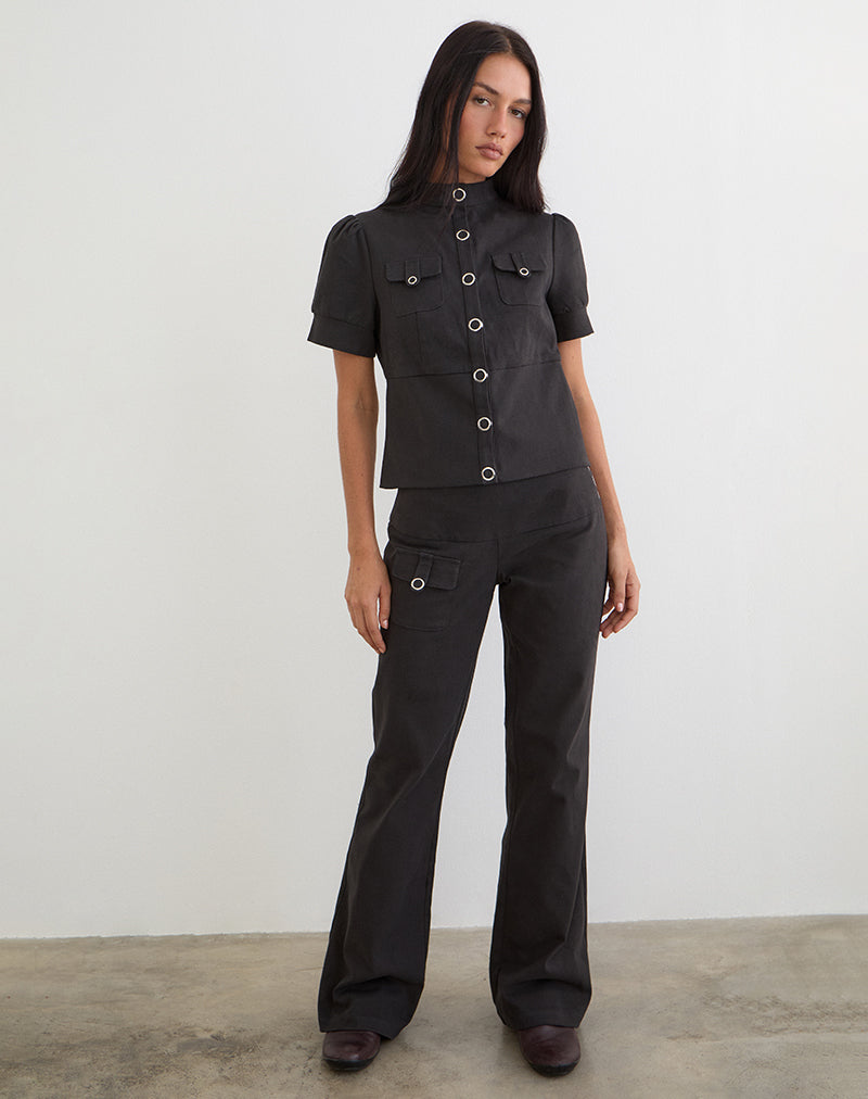 Afbeelding van Alora-broek met steekzakken in donkergrijs