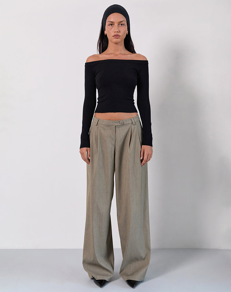 Renie Bardot Top in zwart breisel