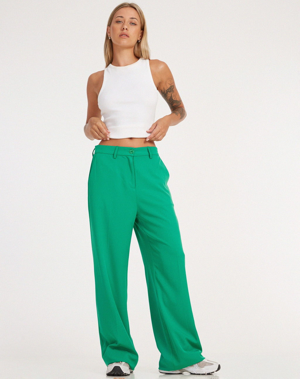 Abba broek in kleermakerszit groen