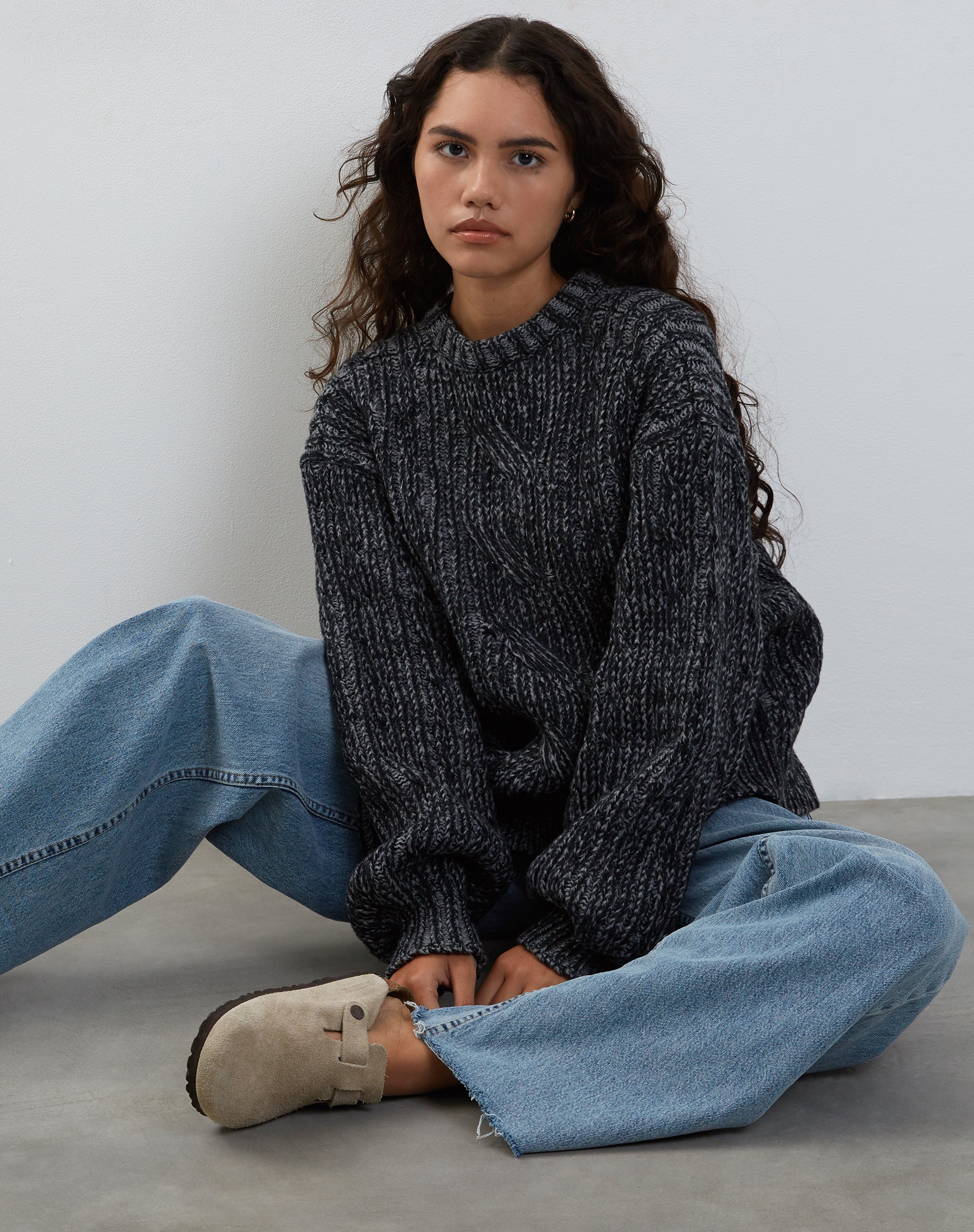 Afbeelding van Amieta gebreide trui in Shadow Grey