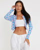 Afbeelding van Attina Cardi in Cute Floral Daisy Lila en Blauw