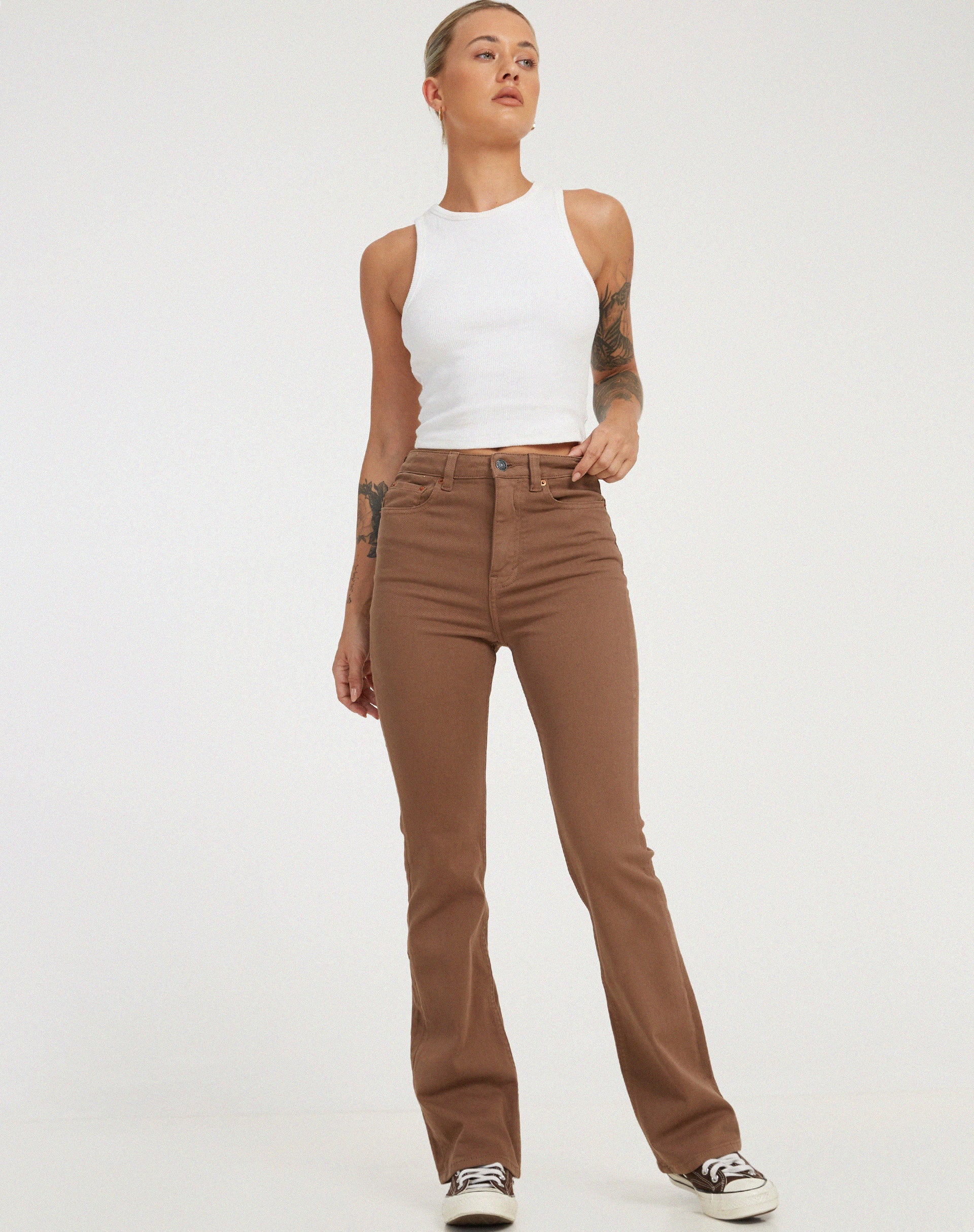 Afbeelding van Bootleg Jeans in Rich Brown