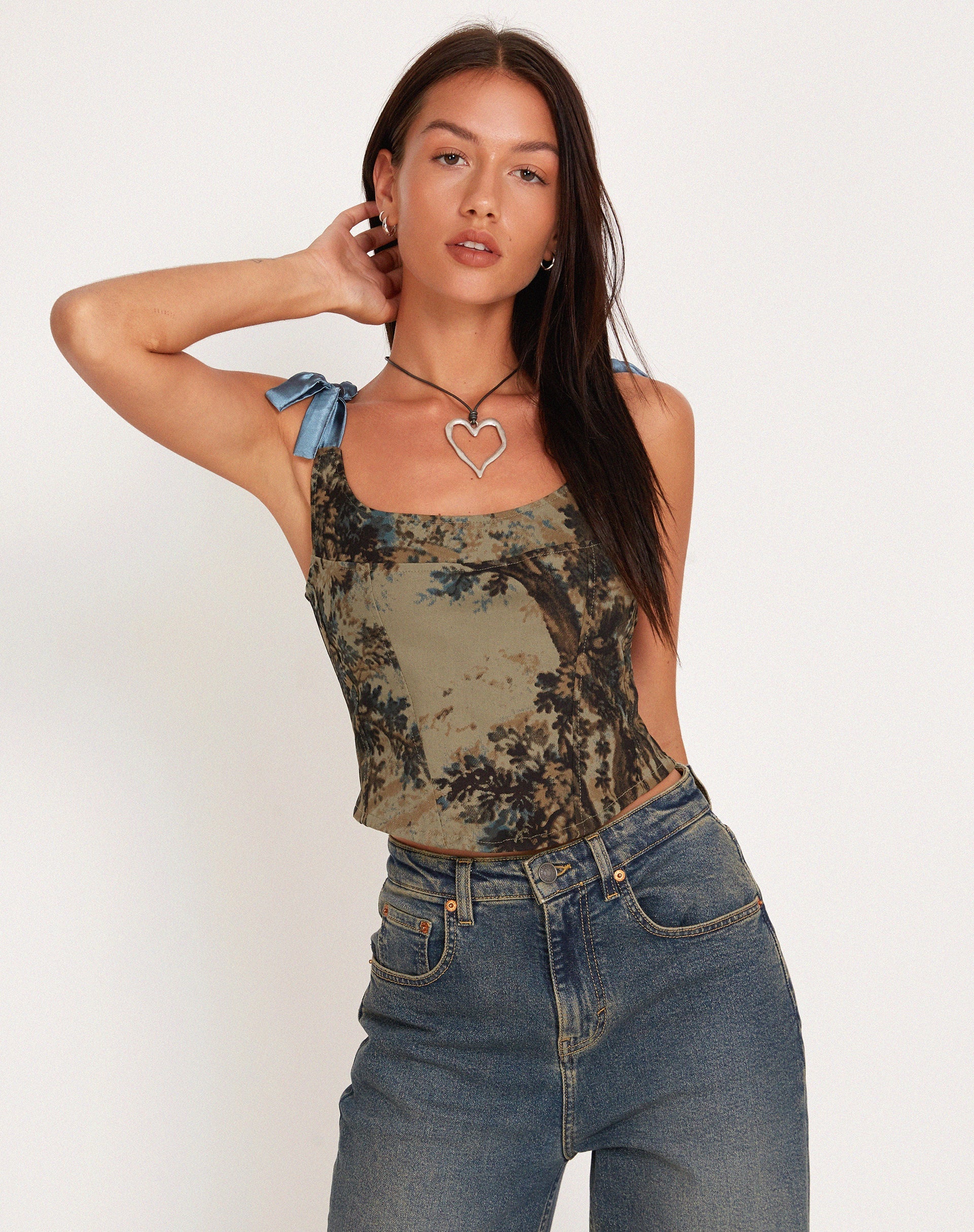 Afbeelding van Jatmi Corset Top in Bruin Bos Tapijt