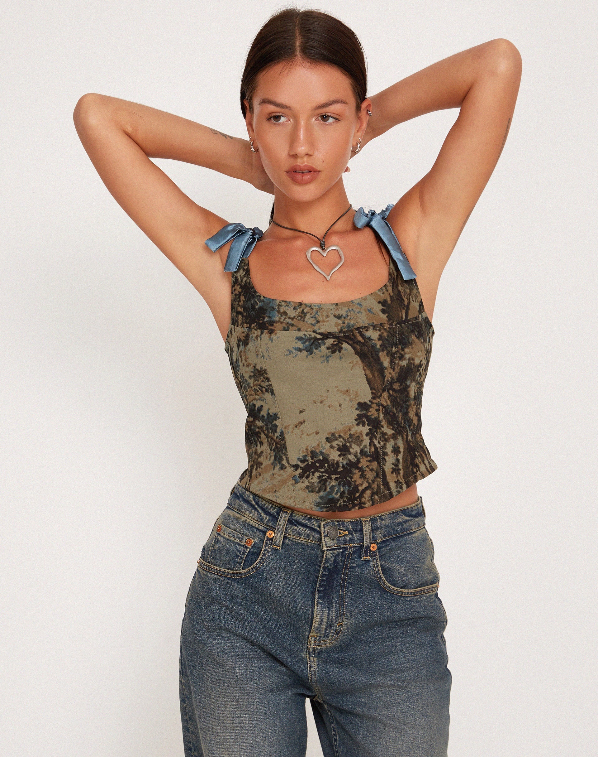 Afbeelding van Jatmi Corset Top in Bruin Bos Tapijt