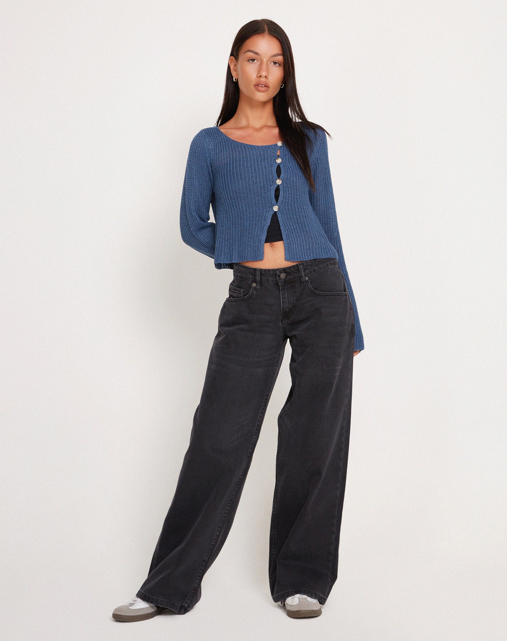 Afbeelding van Kazayo gebreide top met lange mouwen in Midnight Blue