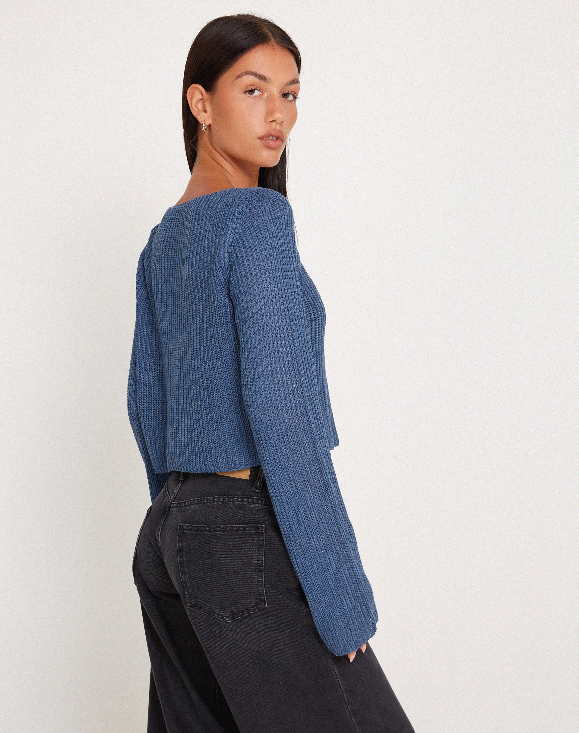 Afbeelding van Kazayo gebreide top met lange mouwen in Midnight Blue