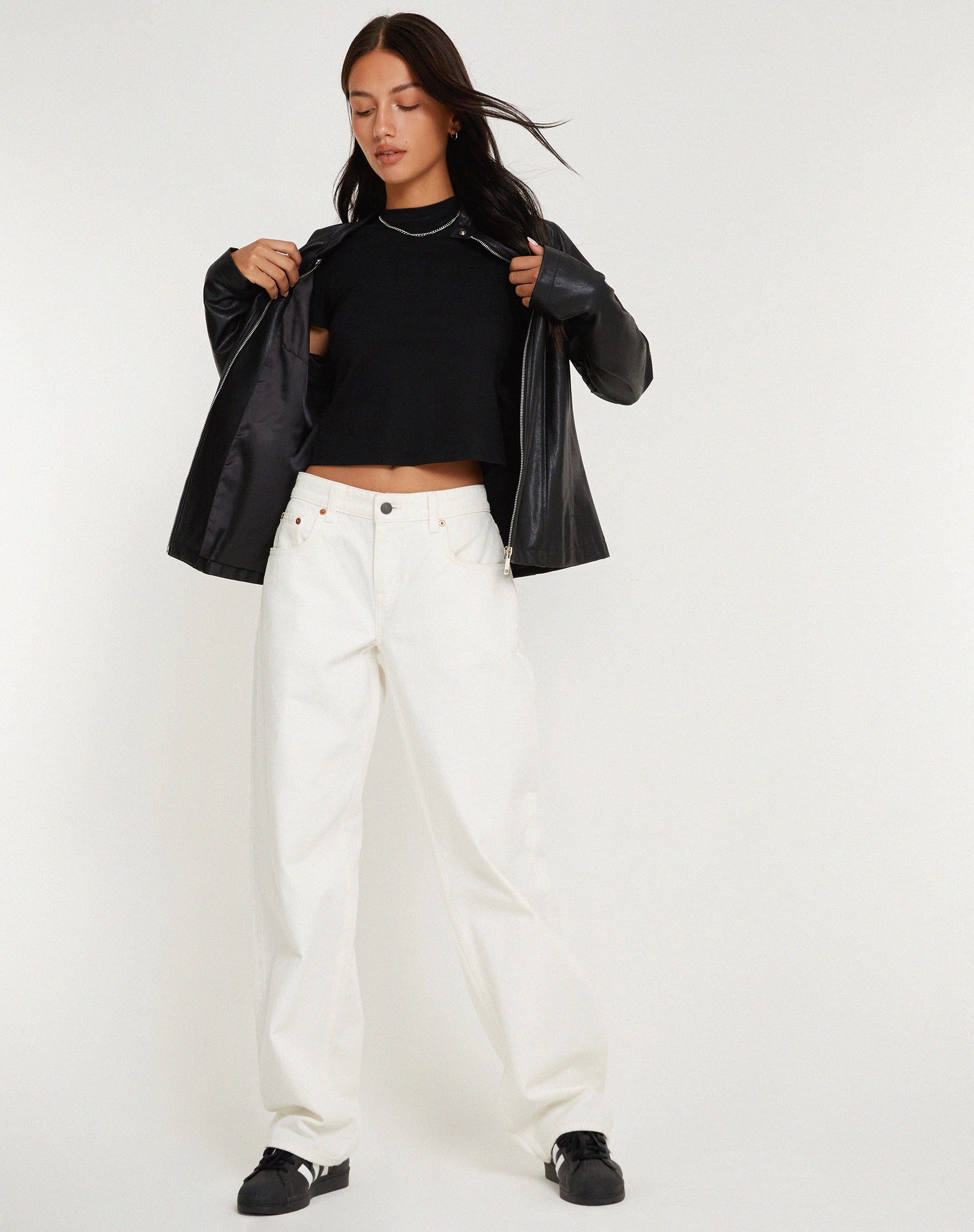 beeld van MOTEL X BARBARA Low Rise Parallel Jeans in echt wit