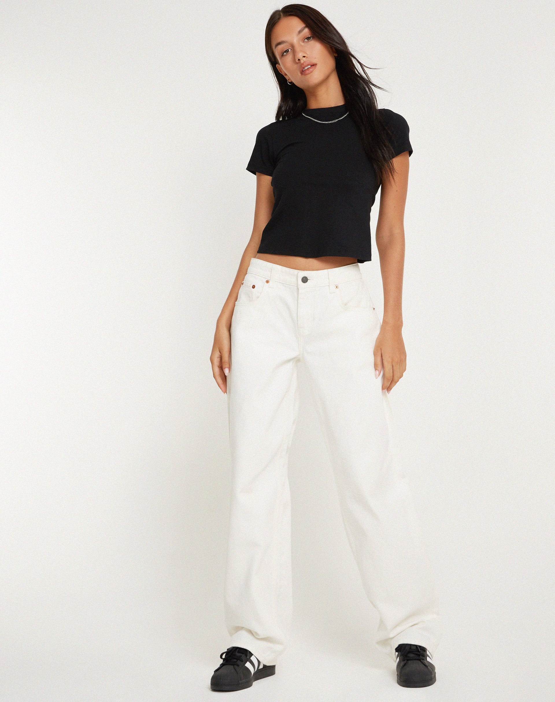 beeld van MOTEL X BARBARA Low Rise Parallel Jeans in echt wit