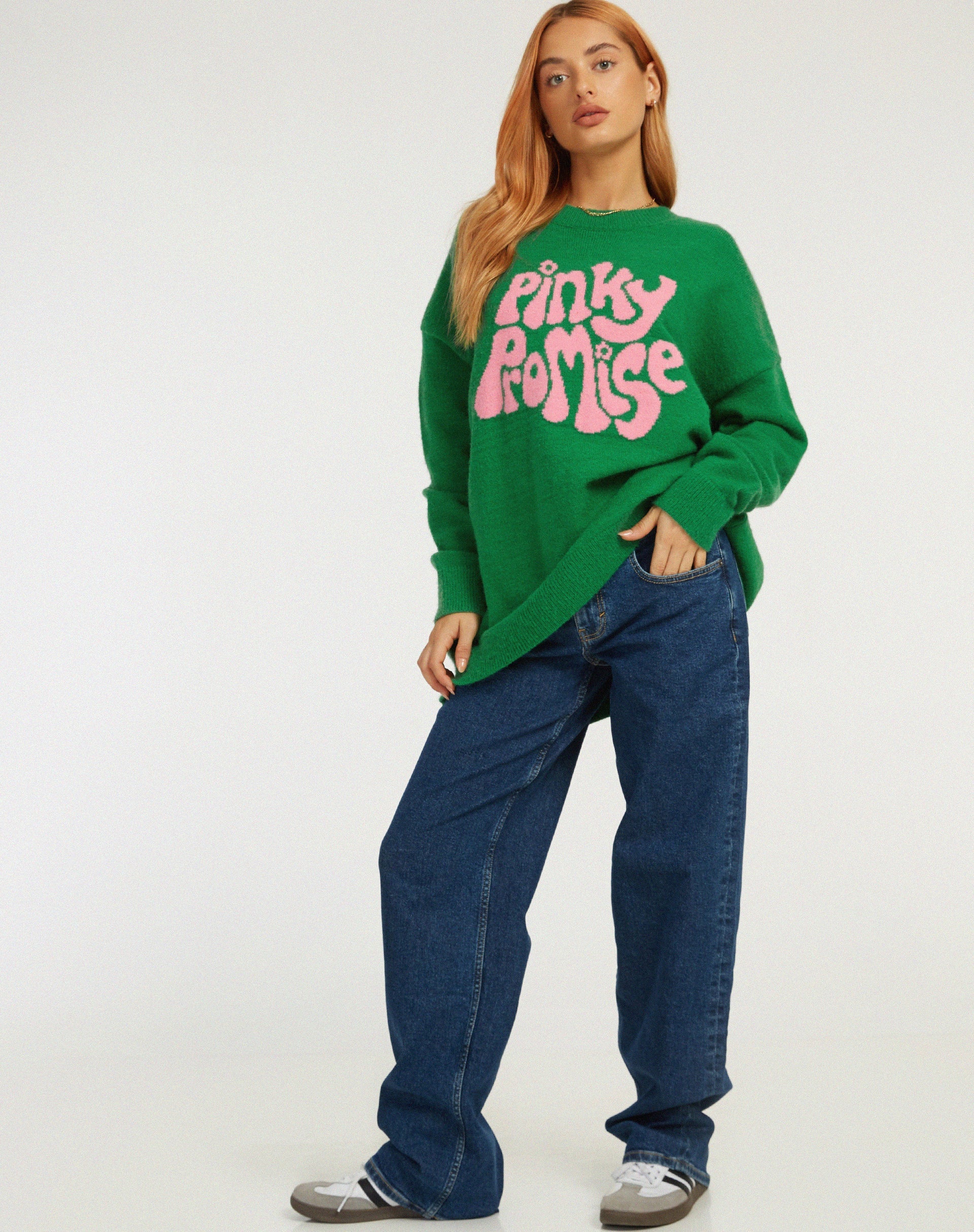 Afbeelding van Lulees Trui in Groen Pinky Promise