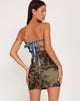 Majken Bandeau Mini Stropdas Jurk in Bruin Bos Tapestry