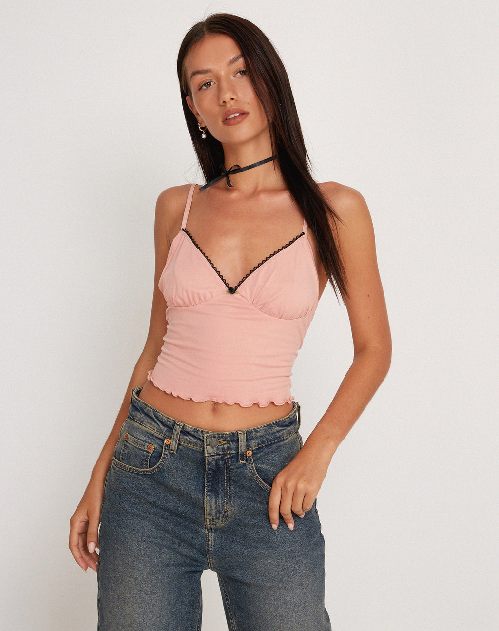 Mia Ballet Jersey Cami Vest Top in Roze