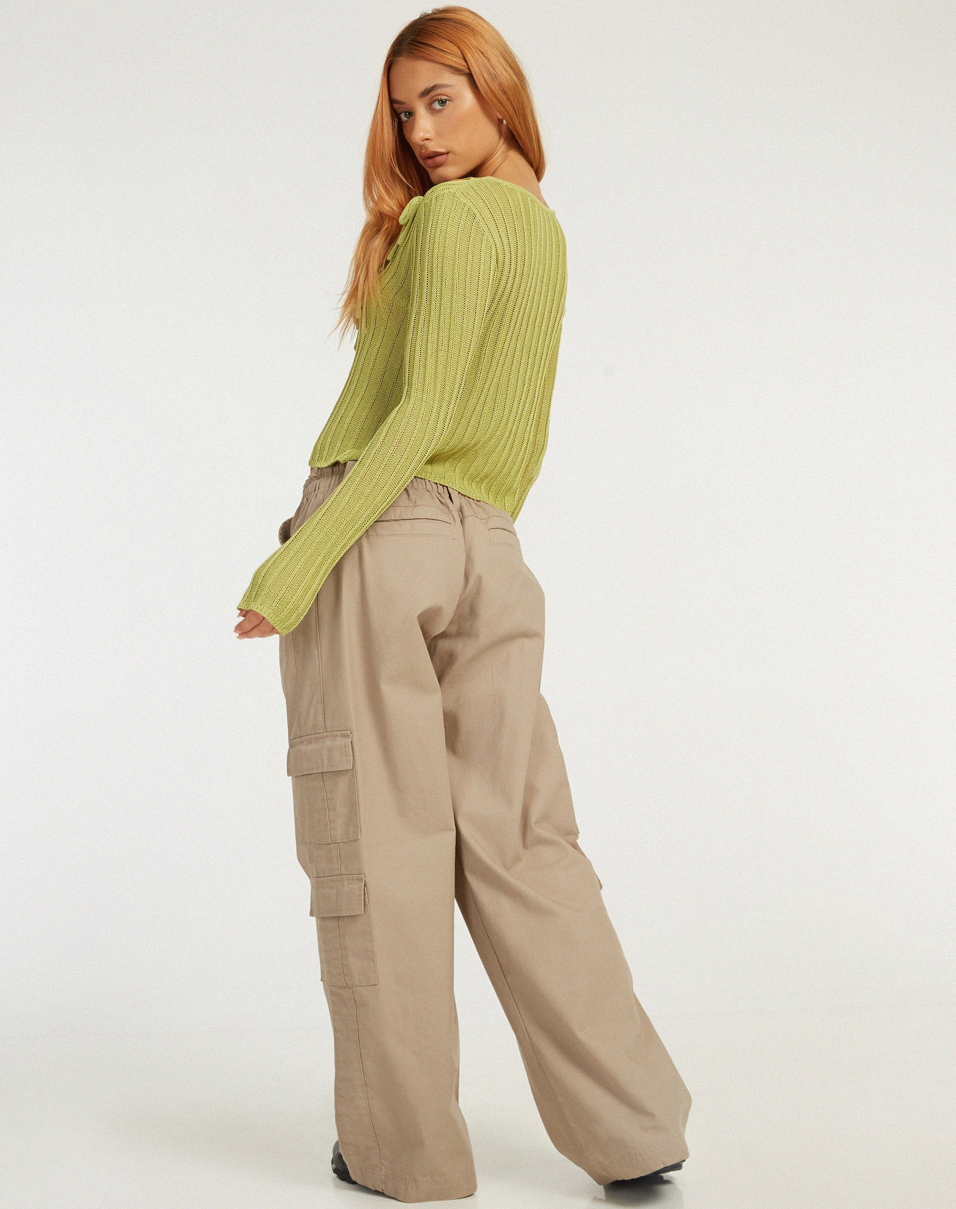 Afbeelding van Potina Cardi met lange mouwen in Lime