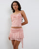 Afbeelding van Chira Asymmetrische Cami Top in Schaduw Bloemig Roze
