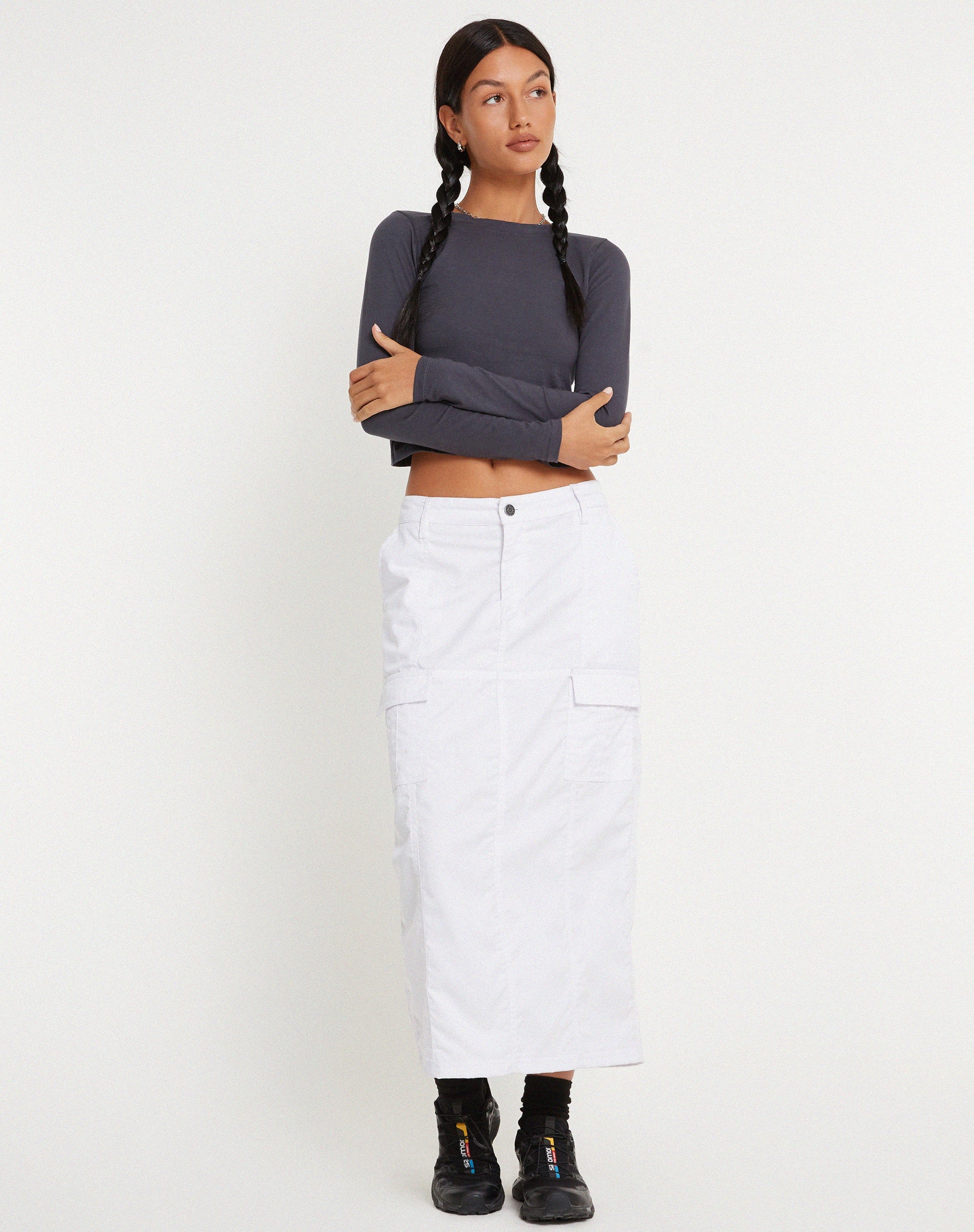 Afbeelding van Widya Cargo Maxi Rok in Wit