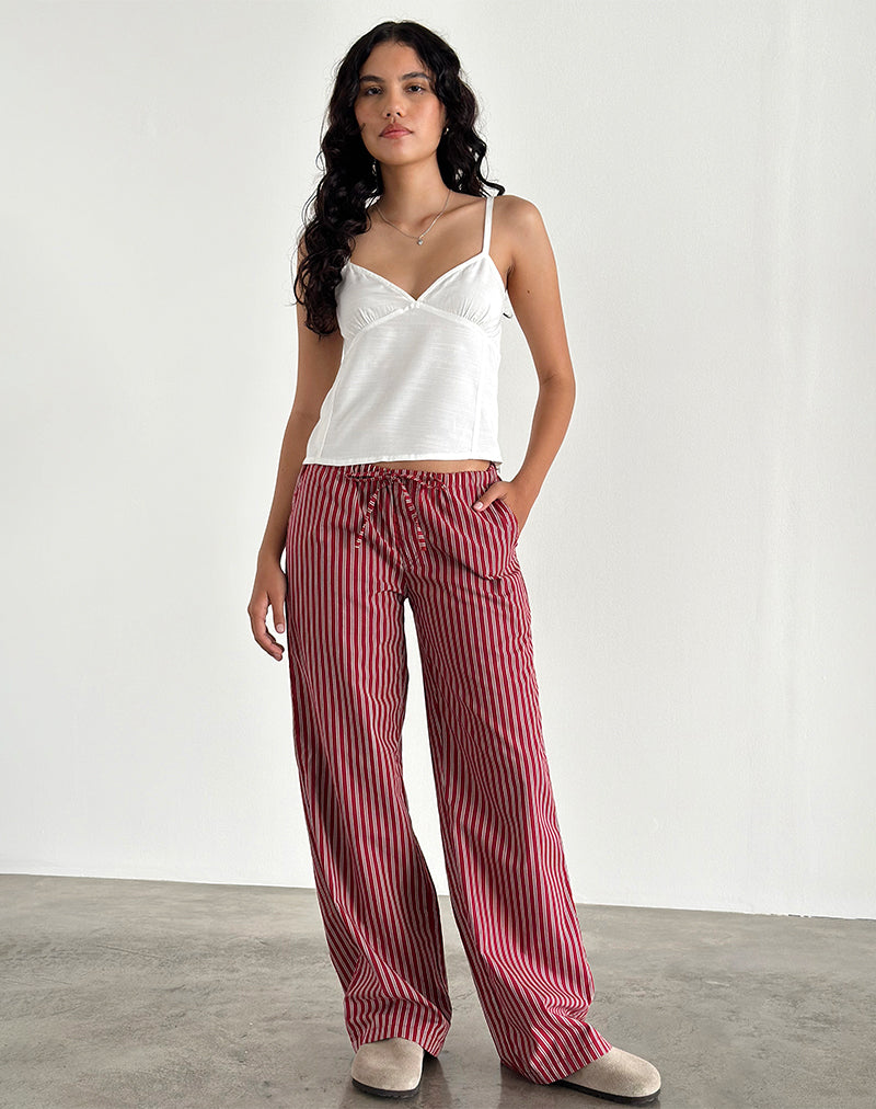 Afbeelding van Lirura Vrijetijdspantalon in Maroon Stripe