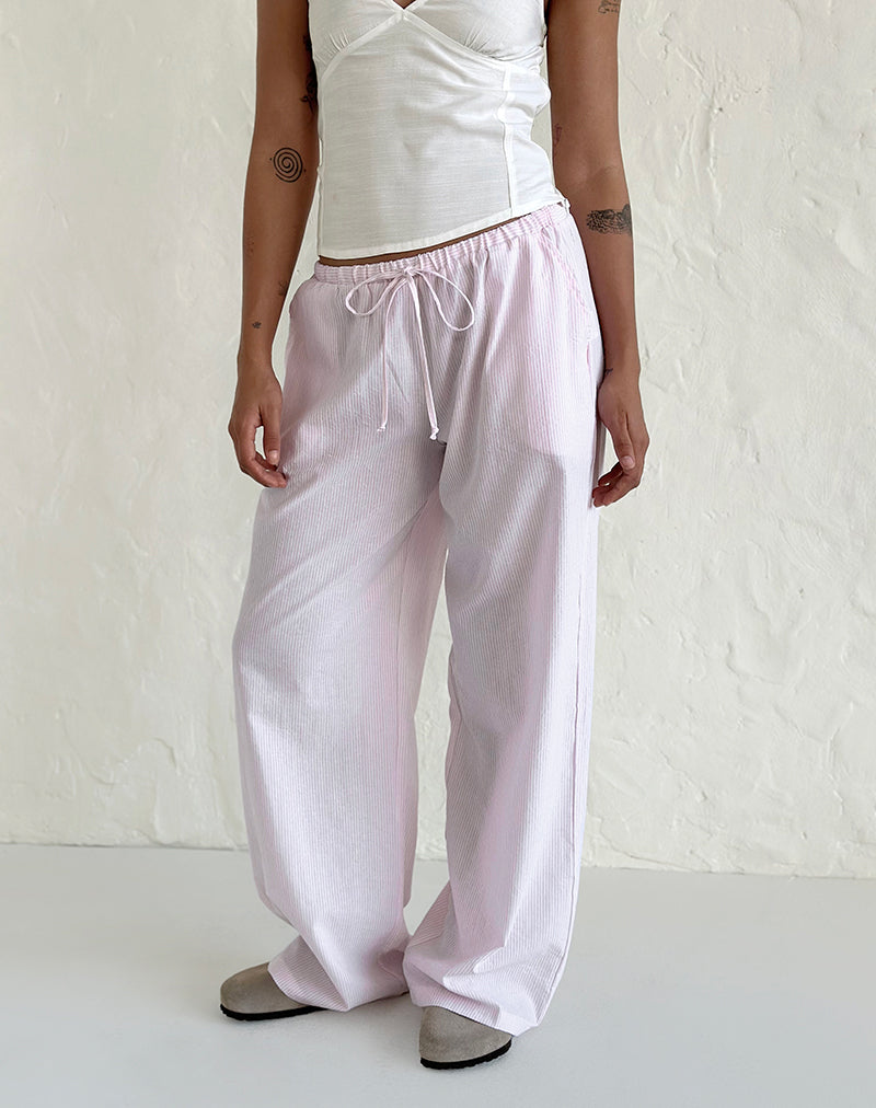 Samir broek in katoen roze streep
