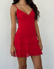 Afbeelding van Riasi Mini jurk met ruches in chiffon rood
