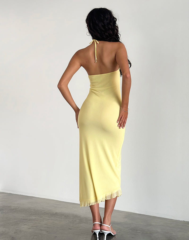Afbeelding van Ribka Midi Dress in Mesh Lemon
