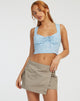 Afbeelding van Ridis Crop Top in Ditsy Rose Blue