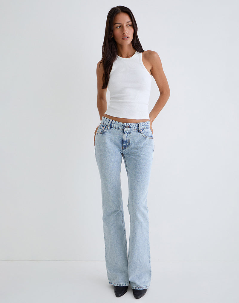 Afbeelding van Rigid Low Rise Flare Jeans in 80s Light Wash