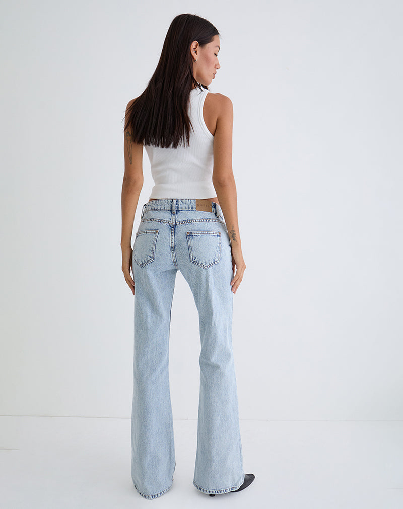 Afbeelding van Rigid Low Rise Flare Jeans in 80s Light Wash