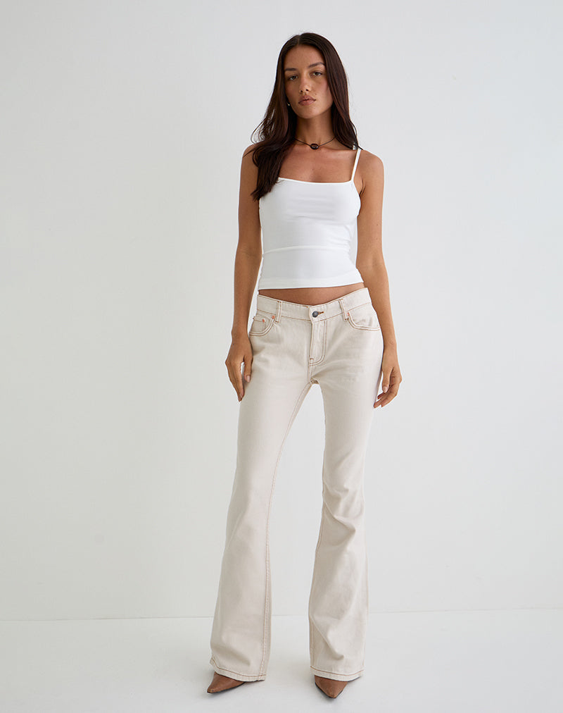 Afbeelding van Rigid Low Rise Flare Jeans in Off White