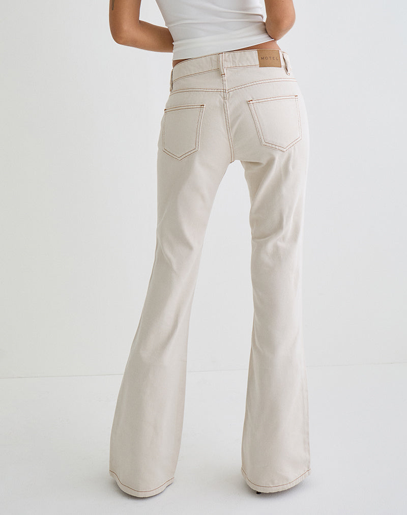 Afbeelding van Rigid Low Rise Flare Jeans in Off White