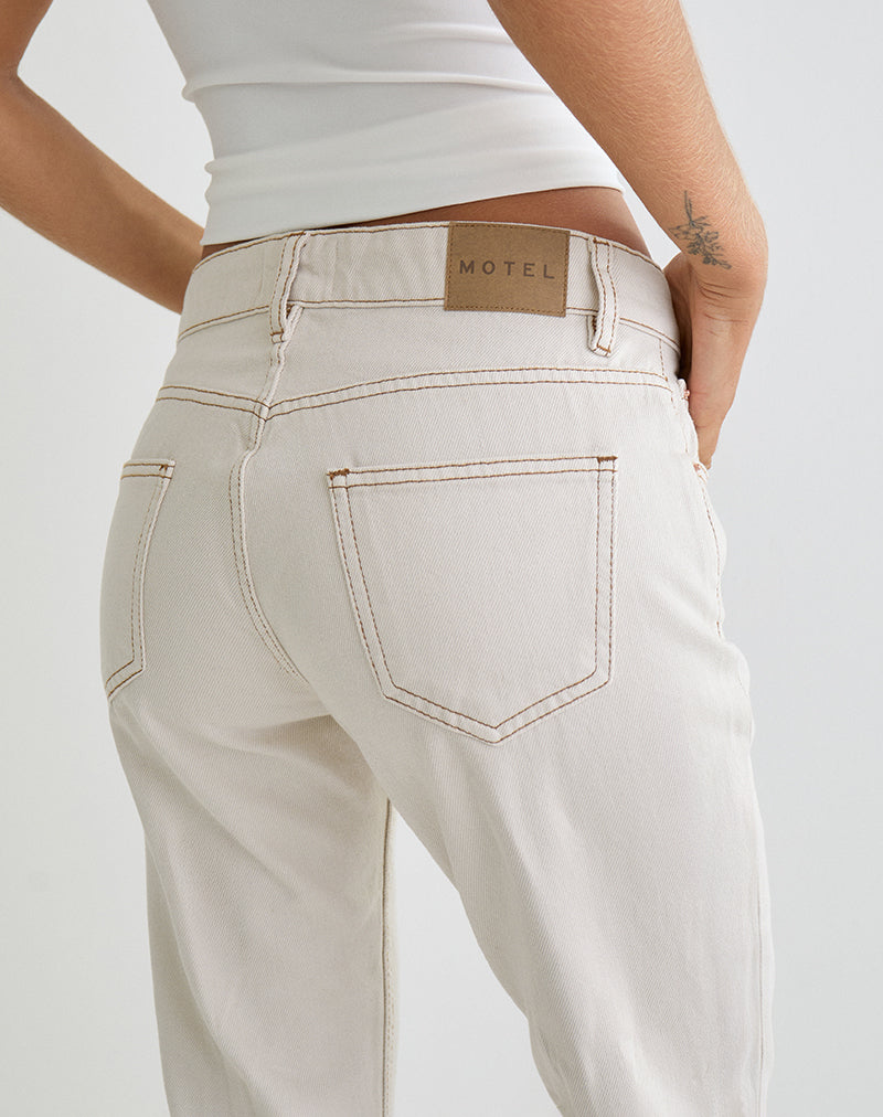 Afbeelding van Rigid Low Rise Flare Jeans in Off White