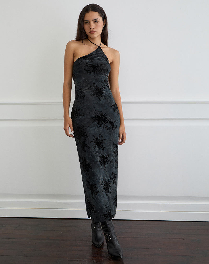 Afbeelding van Rikaya Maxi Dress in Burn Velvet Grey