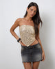 Afbeelding van Rimo Bandeau Top in Goud Pailletten