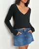 Afbeelding van Rinca Bardot Trui in ribtricot Zwart