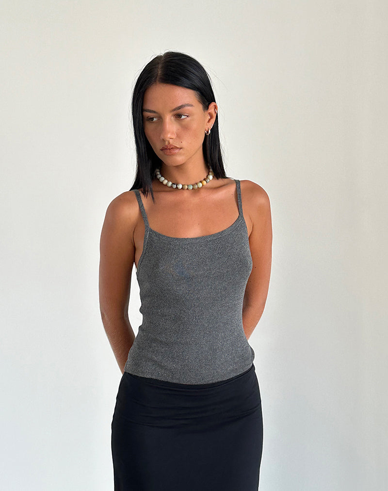 Riona Vest Top in Donkergrijs