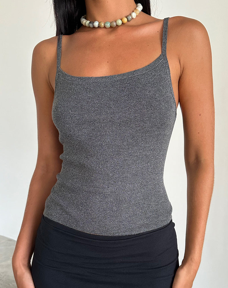 Riona Vest Top in Donkergrijs