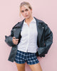 Afbeelding van Ritala Shirred Shorts in Tartan Donkerblauw
