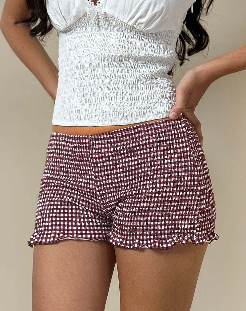 Afbeelding van Ritala Short in Mini Gingham Wijn