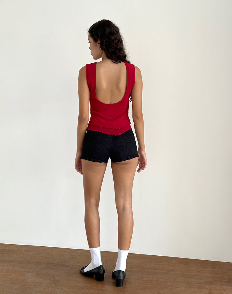 Afbeelding van Rochie Asymmetrische Top in Mesh Cherry