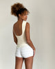 Afbeelding van Rochie Asymmetrische Top in Mesh Crème