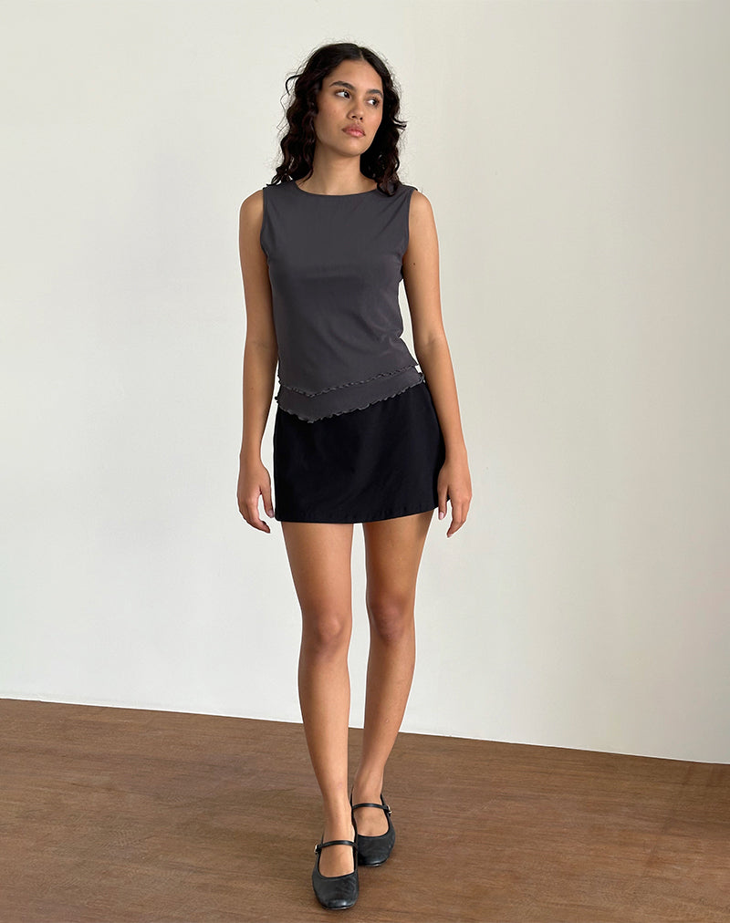 Afbeelding van Rochie Asymmetrische Top in Mesh Ocean Storm