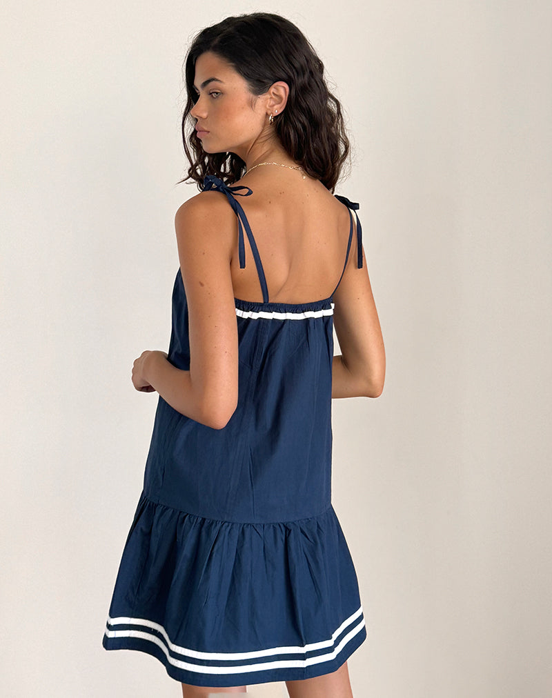 Afbeelding van Rodha Cami Mini Dress in Poplin Navy