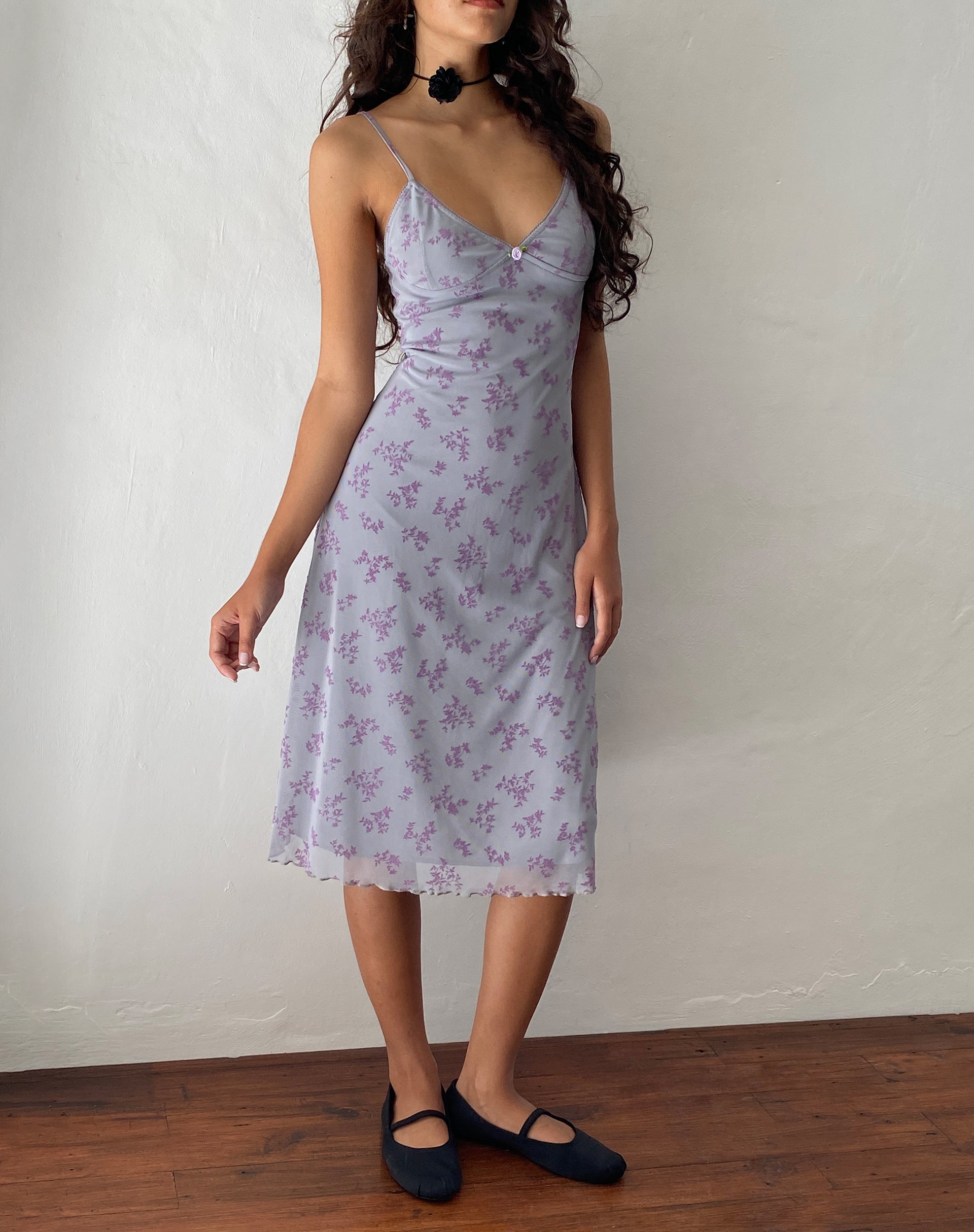 Afbeelding van Rohaya Midi Dress in Purple Botanist Flock