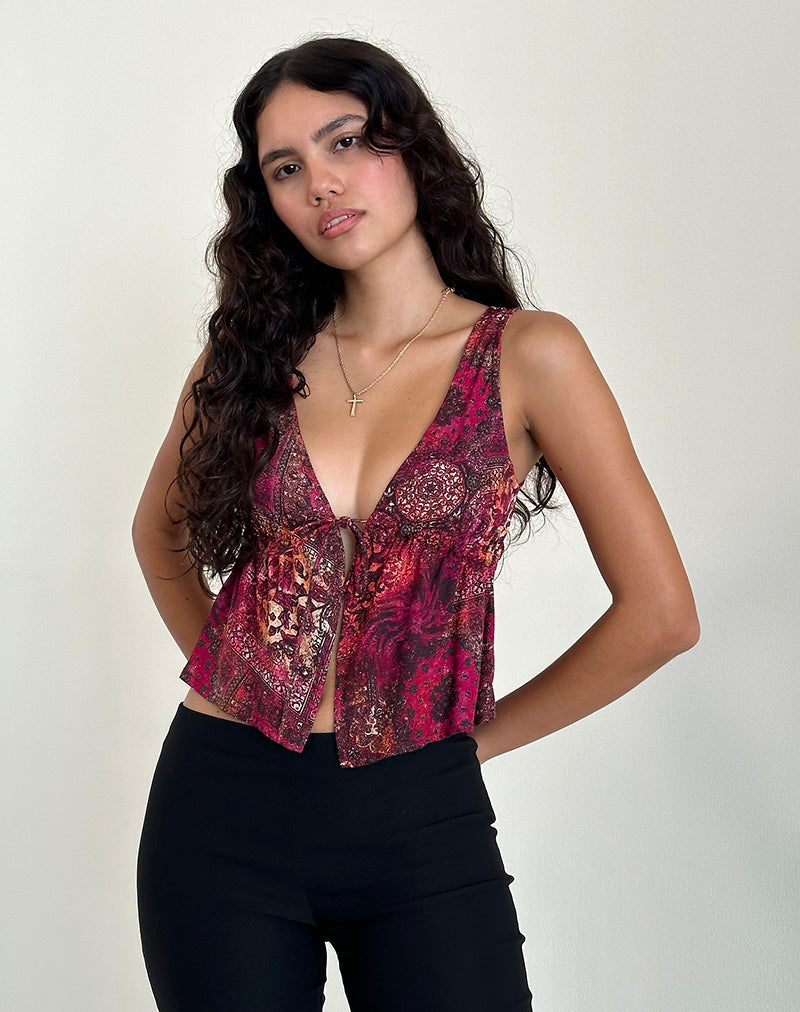 Afbeelding van Rolia Cami Top in Abstract Paisley
